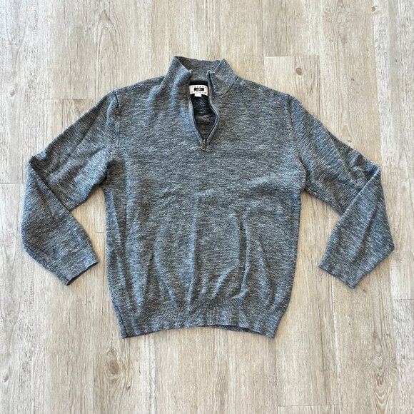 Mens Joseph Abboud Grey Quarter Zip Sweater - XXL - Picture 1 of 6